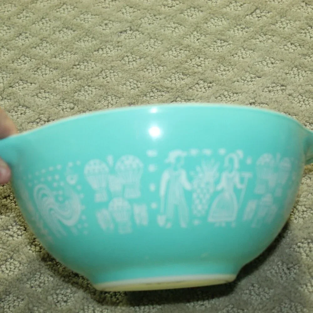 Vtg Pyrex Amish Butterprint Nesting Cinderella Mixing Bowls Set of 3 (442 - 444)